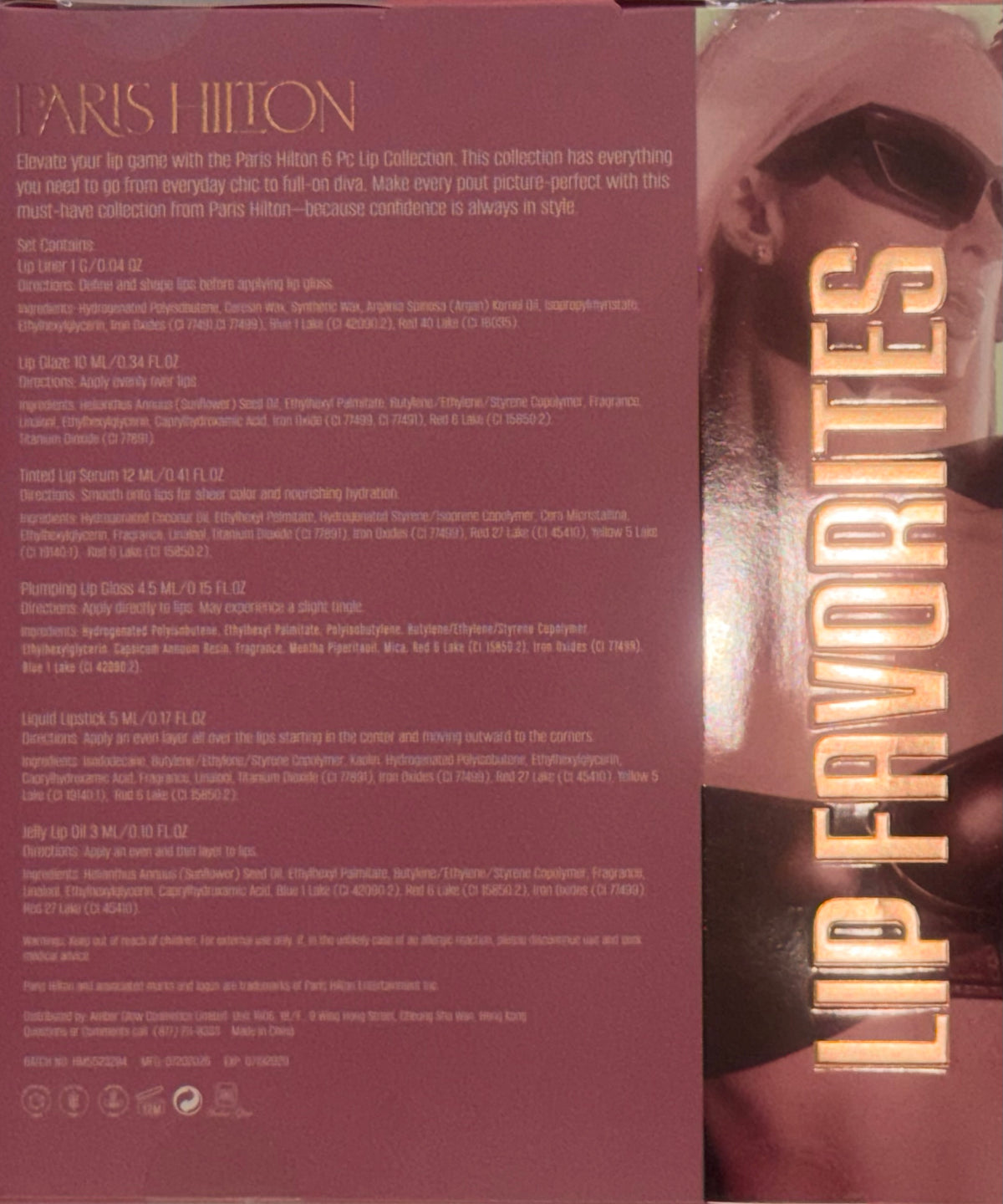 Paris Hilton Lip Favorites 6 Pc Lip Collection Set New Sealed Makeup Gift