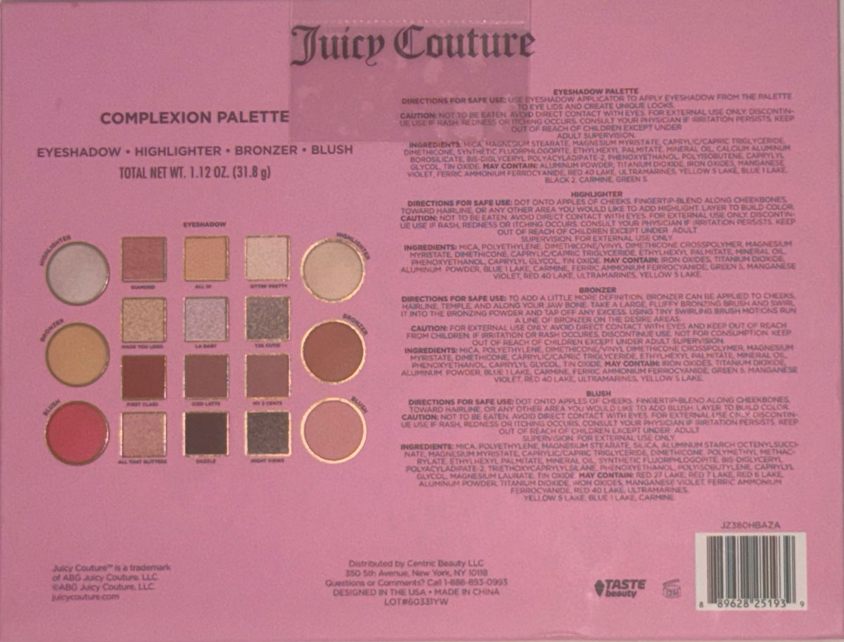 Juicy Couture Complexion Palette 16pc Pressed Powder Eye/Face Set 1.12 oz