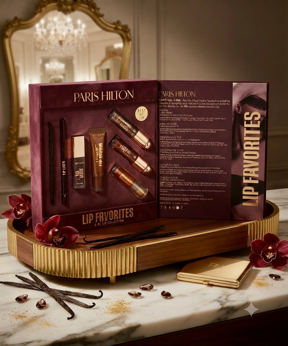 Paris Hilton Lip Favorites 6 Pc Lip Collection Set New Sealed Makeup Gift